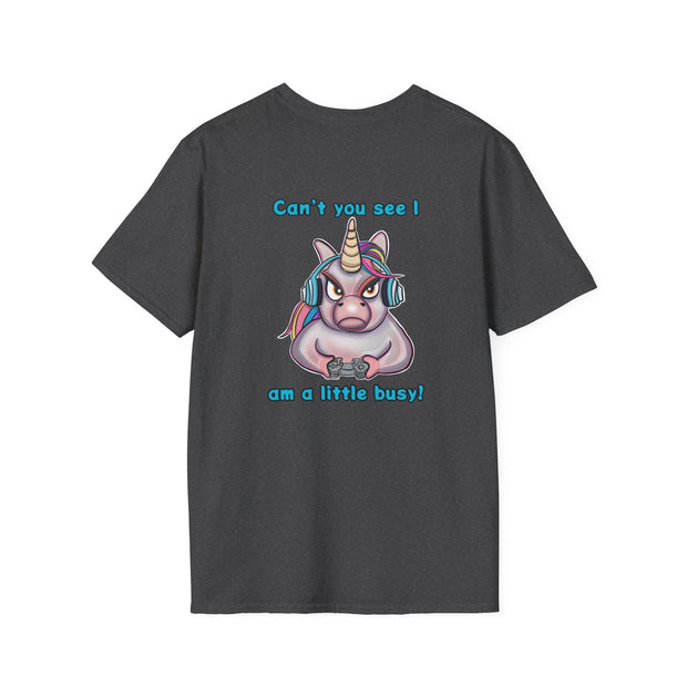 Busy Gaming Unicorn Unisex Softstyle T-Shirt