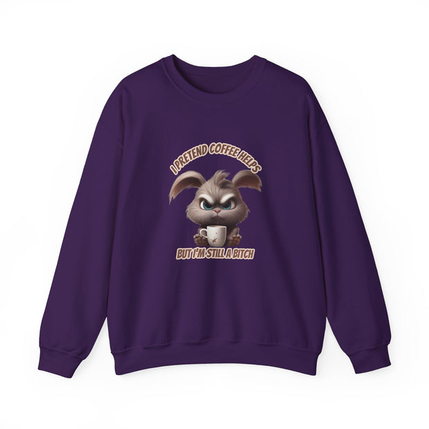 I Pretend that Coffee Helps Unisex Heavy Blend™ Crewneck Sweatshirt