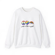 Peace Love Pride Unisex Heavy Blend™ Crewneck Sweatshirt