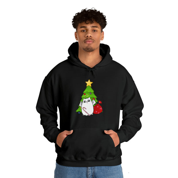 Christmas cat Unisex Heavy Blend™ Hooded Sweatshirt