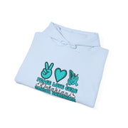 Peace Love Cure Unisex Heavy Blend™ Hooded Sweatshirt