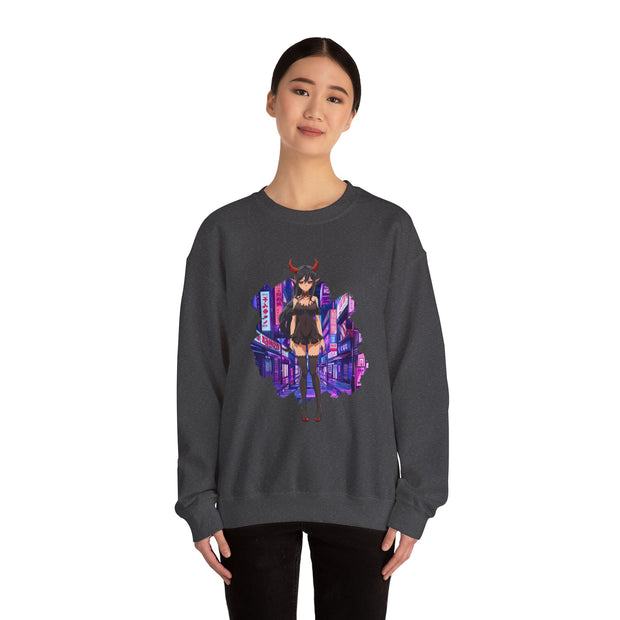 Anime Female Demon Unisex Heavy Blend™ Crewneck Sweatshirt
