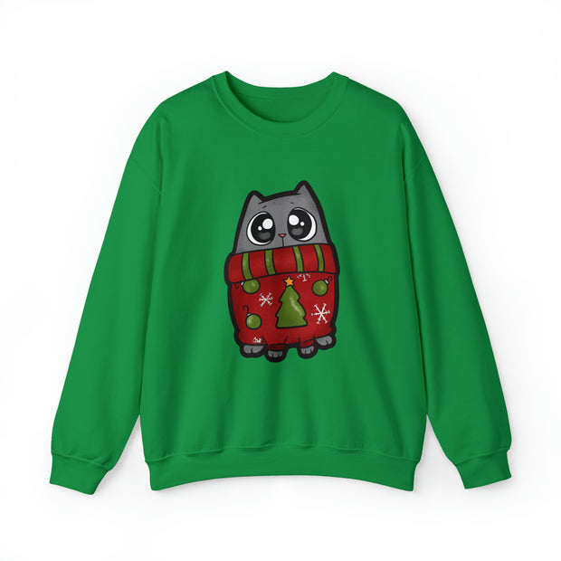 Christmas cat Unisex Heavy Blend™ Crewneck Sweatshirt