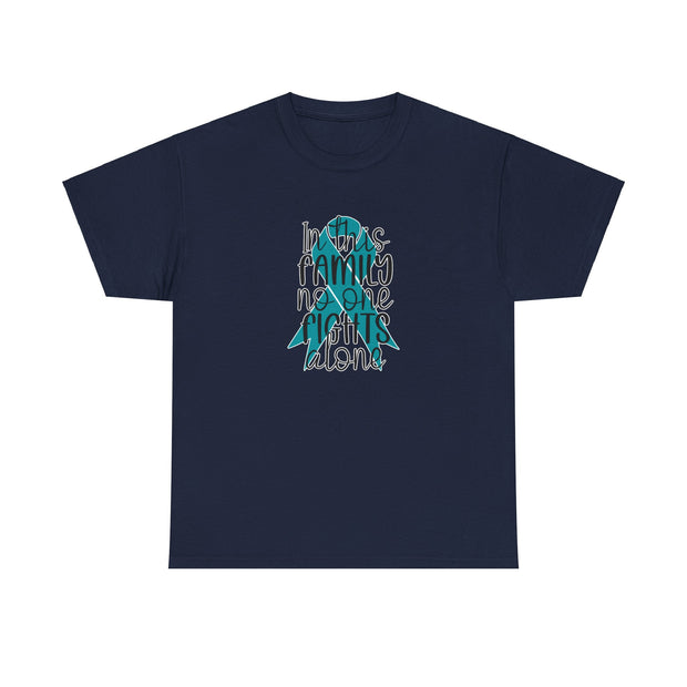 Family Support Ovarian Cancer Unisex Heavy Cotton Tee