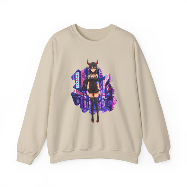 Anime Female Demon Unisex Heavy Blend™ Crewneck Sweatshirt