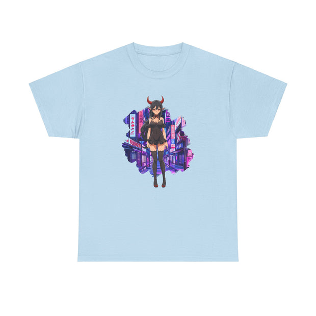 Anime Female Demon Unisex Heavy Cotton Tee