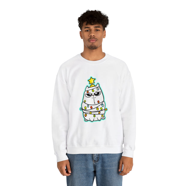 Christmas cat Unisex Heavy Blend™ Crewneck Sweatshirt