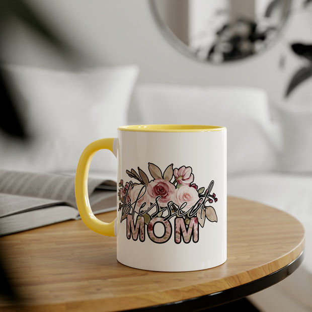 Mom Flowers Accent Mugs, 11oz