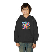 Youth Soda Pop Hooded Sweatshirt, Cute Sweatshirt, Gift for Kids, Fun Hoodie, Colorful Graphic Sweatshirt