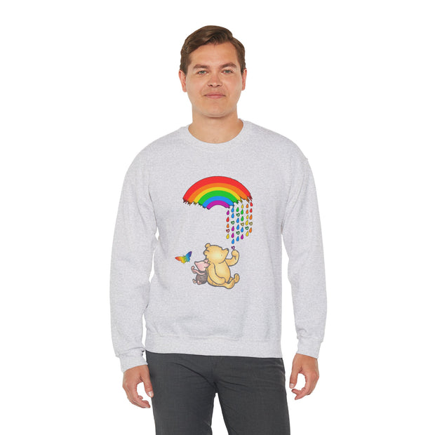 Winnie the Pooh Raining Pride Unisex Heavy Blend™ Crewneck Sweatshirt