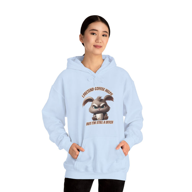 I Pretend that Coffee Helps Unisex Heavy Blend™ Hooded Sweatshirt