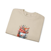 Tea Cup Flowers & Birds Unisex Heavy Blend™ Crewneck Sweatshirt
