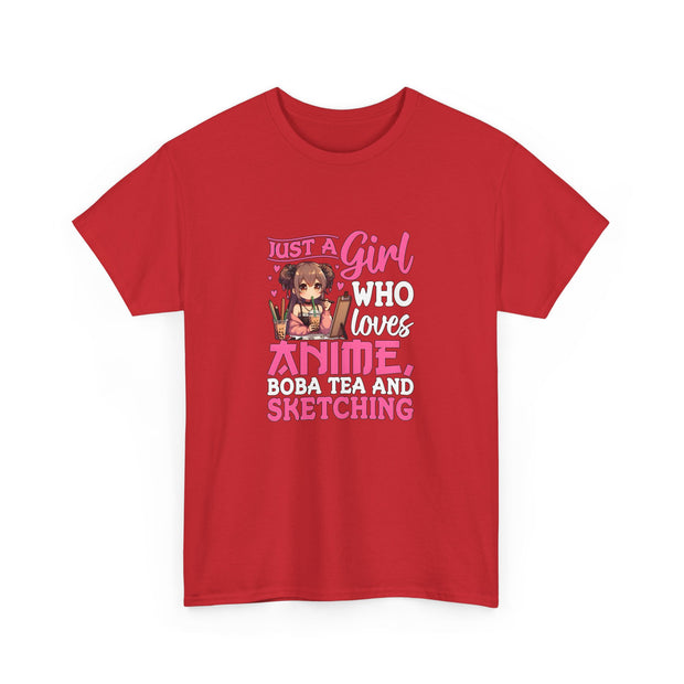 Anime, Boba, Sketching Unisex Heavy Cotton Tee