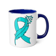 Ovarian Cancer Ribbon Accent Mugs, 11oz