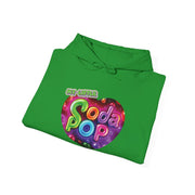Soda Pop Heart Hoodie - Retro Unisex Sweatshirt for Fun Gatherings, Cozy Nights, Music Festivals, Unique Gifts & Casual Wear