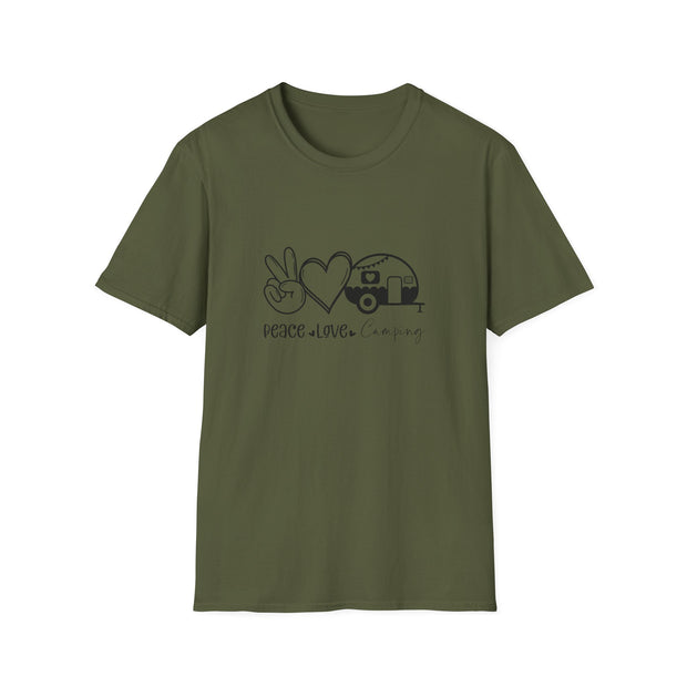 Peace Love Camping Unisex Softstyle T-Shirt
