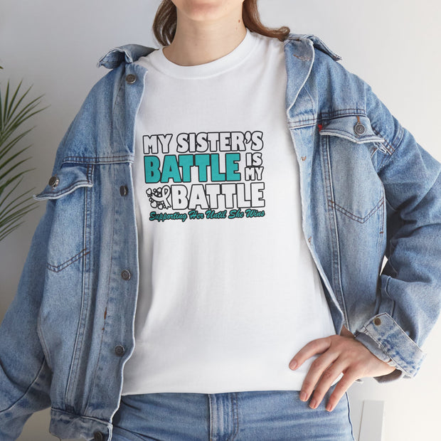 Sister Ovarian Cancer Unisex Heavy Cotton Tee