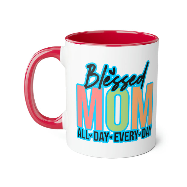 Blessed Mom Accent Mugs, 11oz