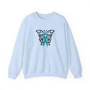 Ovarian Cancer Butterfly Unisex Heavy Blend™ Crewneck Sweatshirt