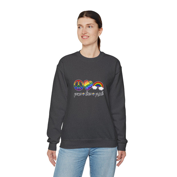 Peace Love Pride Unisex Heavy Blend™ Crewneck Sweatshirt