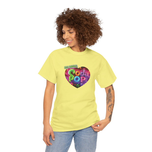 Soda Pop Heart Tee - Vintage Unisex Cotton T-Shirt, Casual Wear, Retro Graphic Tee, Gift for Soda Lovers, Summer Fashion