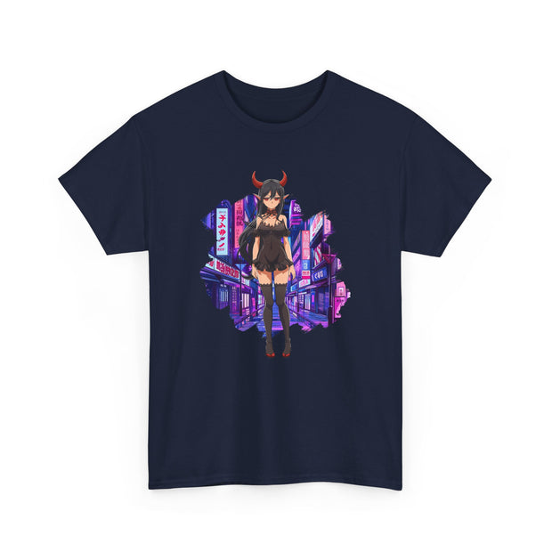 Anime Female Demon Unisex Heavy Cotton Tee