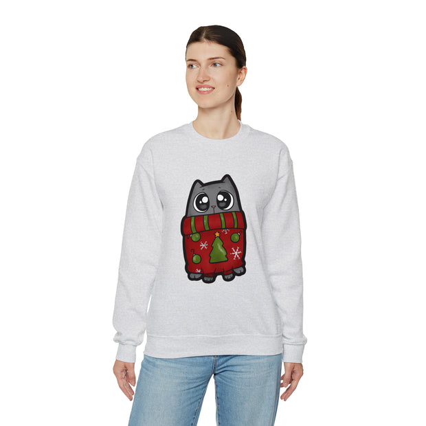 Christmas cat Unisex Heavy Blend™ Crewneck Sweatshirt