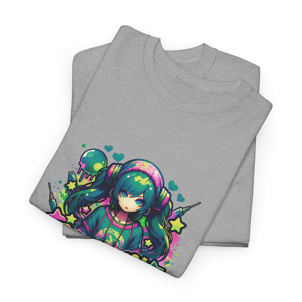 Graffiti Anime Girls Unisex Heavy Cotton Tee