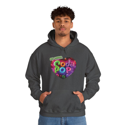 Soda Pop Heart Hoodie - Retro Unisex Sweatshirt for Fun Gatherings, Cozy Nights, Music Festivals, Unique Gifts & Casual Wear