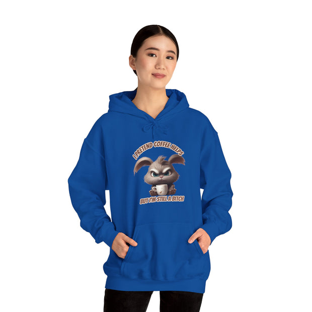 I Pretend that Coffee Helps Unisex Heavy Blend™ Hooded Sweatshirt