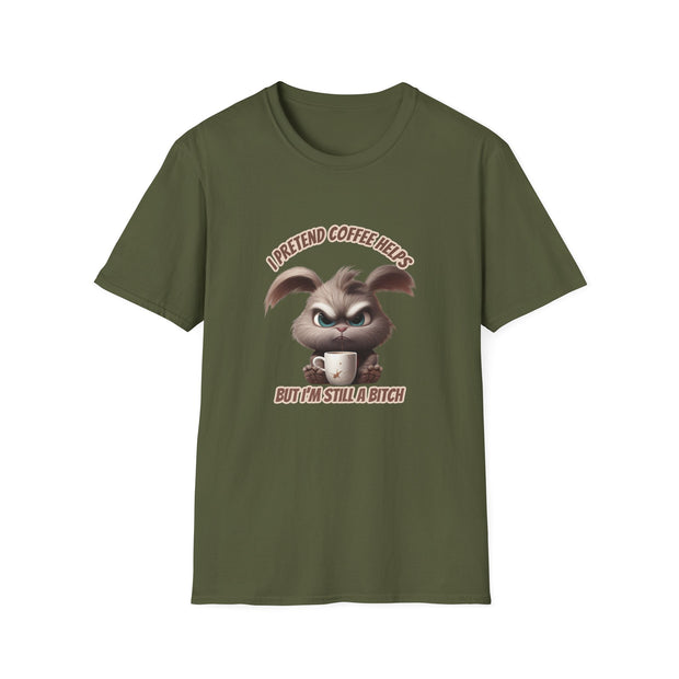 I Pretend that Coffee Helps Unisex Softstyle T-Shirt