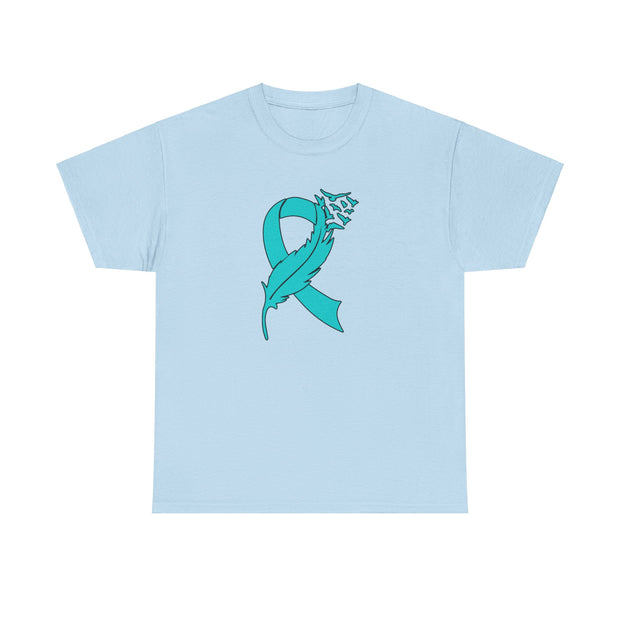 Ovarian Cancer Unisex Heavy Cotton Tee