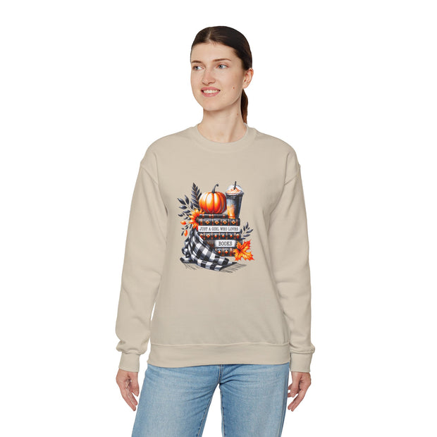 Just a Girl Who Loves Books Unisex Heavy Blend™ Crewneck Sweatshirt