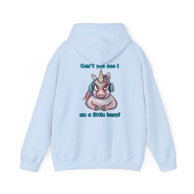 Busy Gaming Unicorn Unisex Heavy Blend™ Hooded Sweatshirt