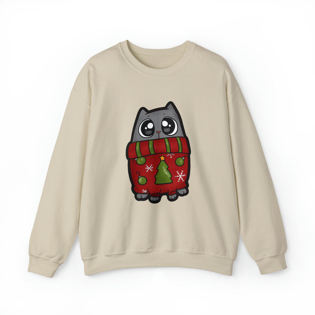 Christmas cat Unisex Heavy Blend™ Crewneck Sweatshirt
