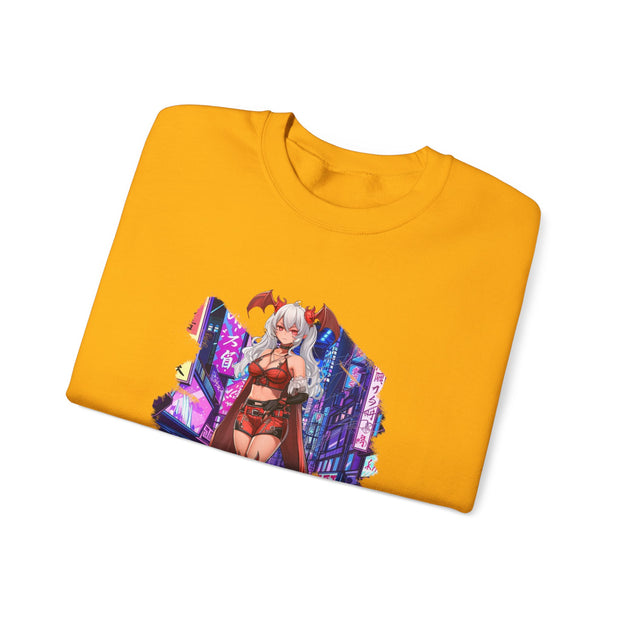 Anime Female Demon Unisex Heavy Blend™ Crewneck Sweatshirt