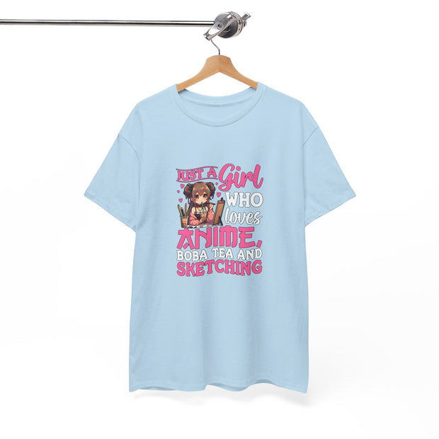 Anime, Boba, Sketching Unisex Heavy Cotton Tee