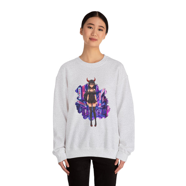 Anime Female Demon Unisex Heavy Blend™ Crewneck Sweatshirt