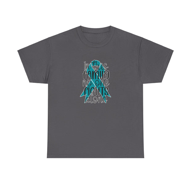 Family Support Ovarian Cancer Unisex Heavy Cotton Tee