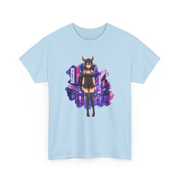 Anime Female Demon Unisex Heavy Cotton Tee