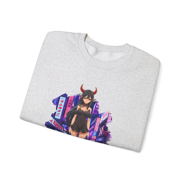 Anime Female Demon Unisex Heavy Blend™ Crewneck Sweatshirt