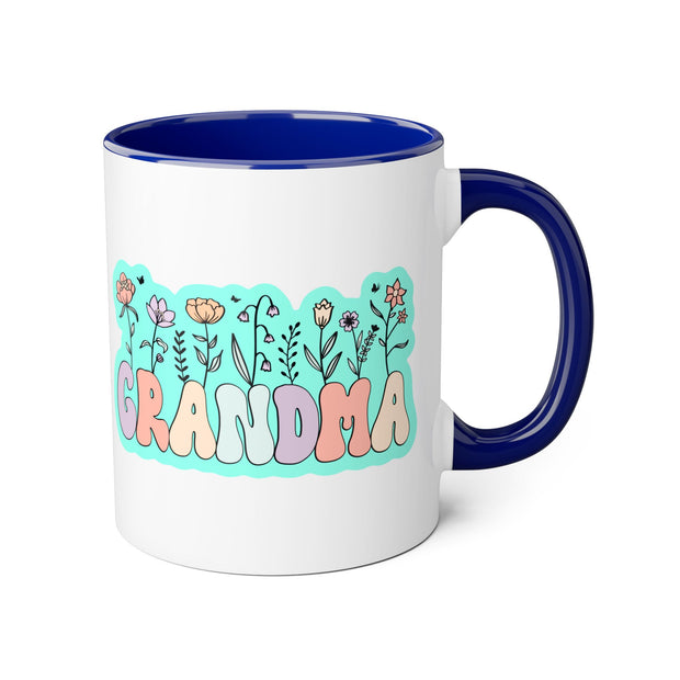 Grandma Flowers Accent Mugs, 11oz