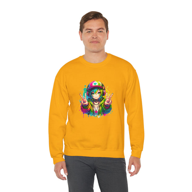 Graffiti Anime Girls Unisex Heavy Blend™ Crewneck Sweatshirt