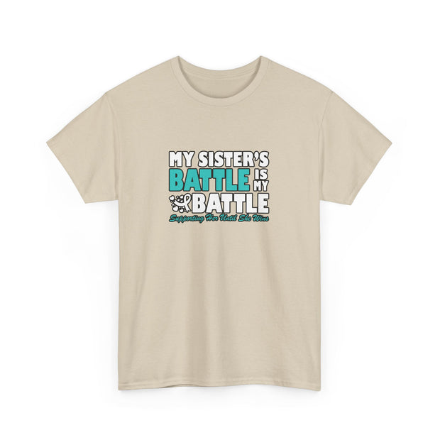Sister Ovarian Cancer Unisex Heavy Cotton Tee