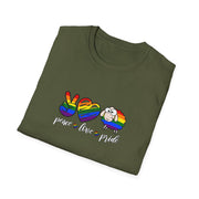Peace Love and Pride Unisex Softstyle T-Shirt