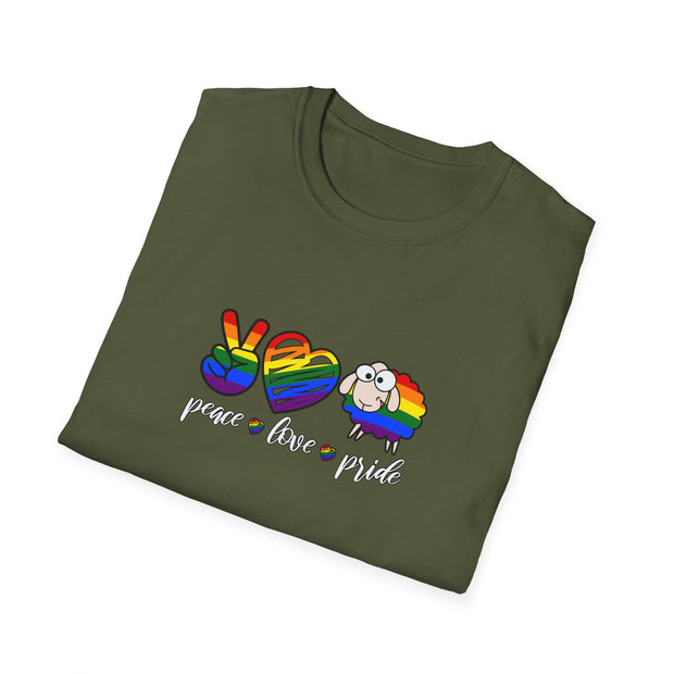 Peace Love and Pride Unisex Softstyle T-Shirt