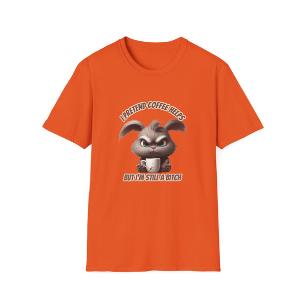 I Pretend that Coffee Helps Unisex Softstyle T-Shirt