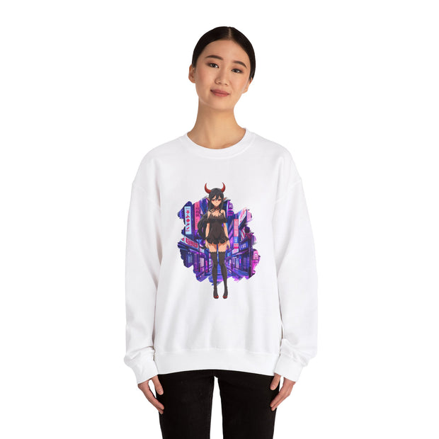Anime Female Demon Unisex Heavy Blend™ Crewneck Sweatshirt