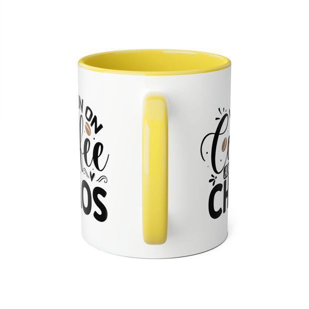 Coffee and Chaos Accent Mugs, 11oz