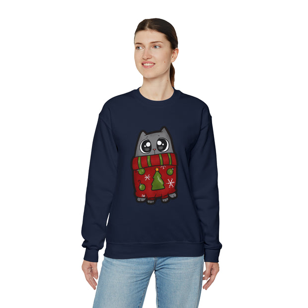 Christmas cat Unisex Heavy Blend™ Crewneck Sweatshirt